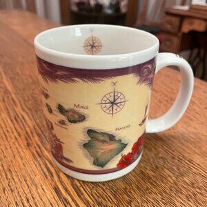 The Sandwich Islands (Hawaii) Map Themed Souvenir Coffee Cup Mug by Island Chain